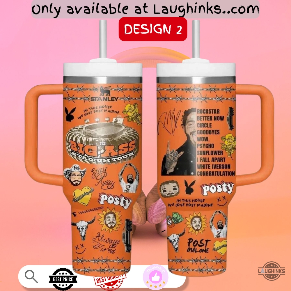 Post Malone Jelly Roll Big Ass Stadium Tour Stanley Tumbler 40Oz Dupe (choose a design number in customer note box) 9 post malone jelly roll big ass stadium tour stanley tumbler 40oz dupe