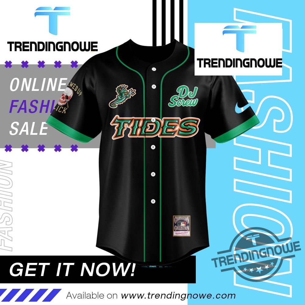 Norfolk Tides Dj Screw Day 2025 Baseball Jersey 8 Norfolk Tides DJ Screw Day 2025 Baseball Jersey