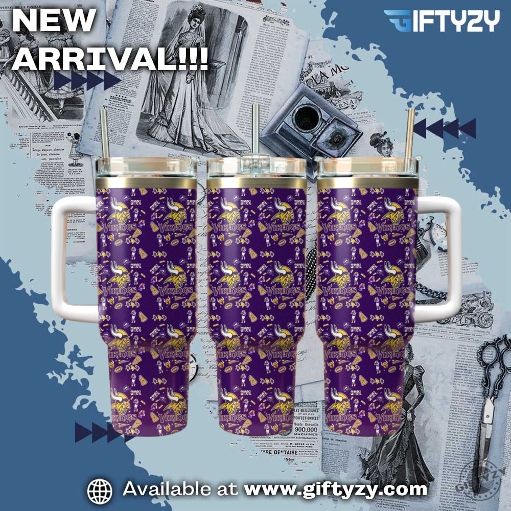 Nfl Minnesota Vikings V3 Stanley Cup Tumbler With Handle 3 NFL Minnesota Vikings V3 Stanley Cup Tumbler With Handle