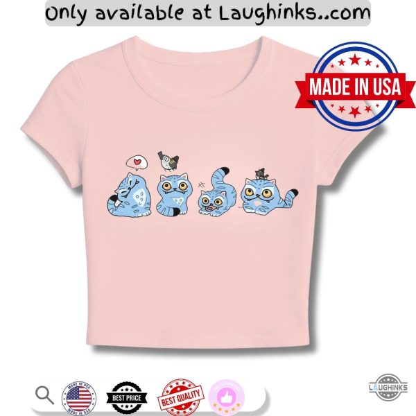kpop blue tigers baby tee for women
