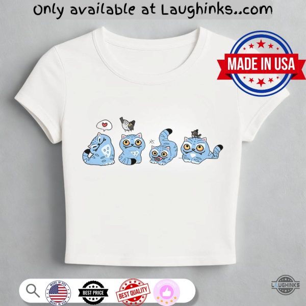 kpop blue tigers baby tee for women