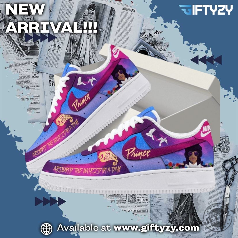 Graphic Trendy Shoes Today! 9 Legend Prince Around The World In A Day Music Nike Air Force Shoes