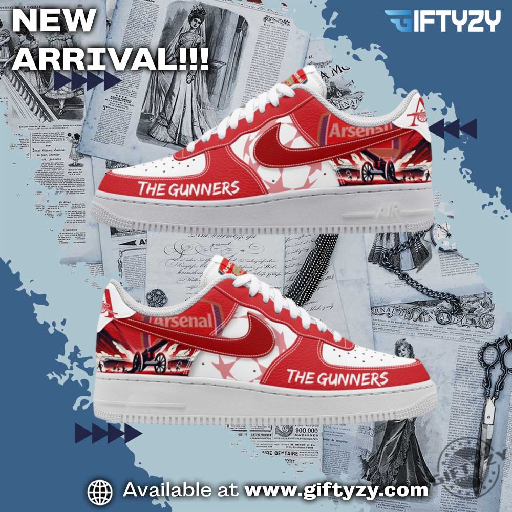 Graphic Trendy Shoes Today! 16 Arsenal Football Club The Gunner Air Forces Nike Shoes