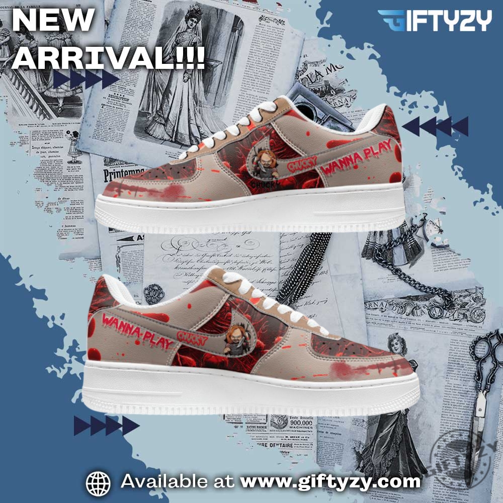 Graphic Trendy Shoes Today! 28 Chucky Wanna Play Movie Horror Nike Air Force 1 Shoes