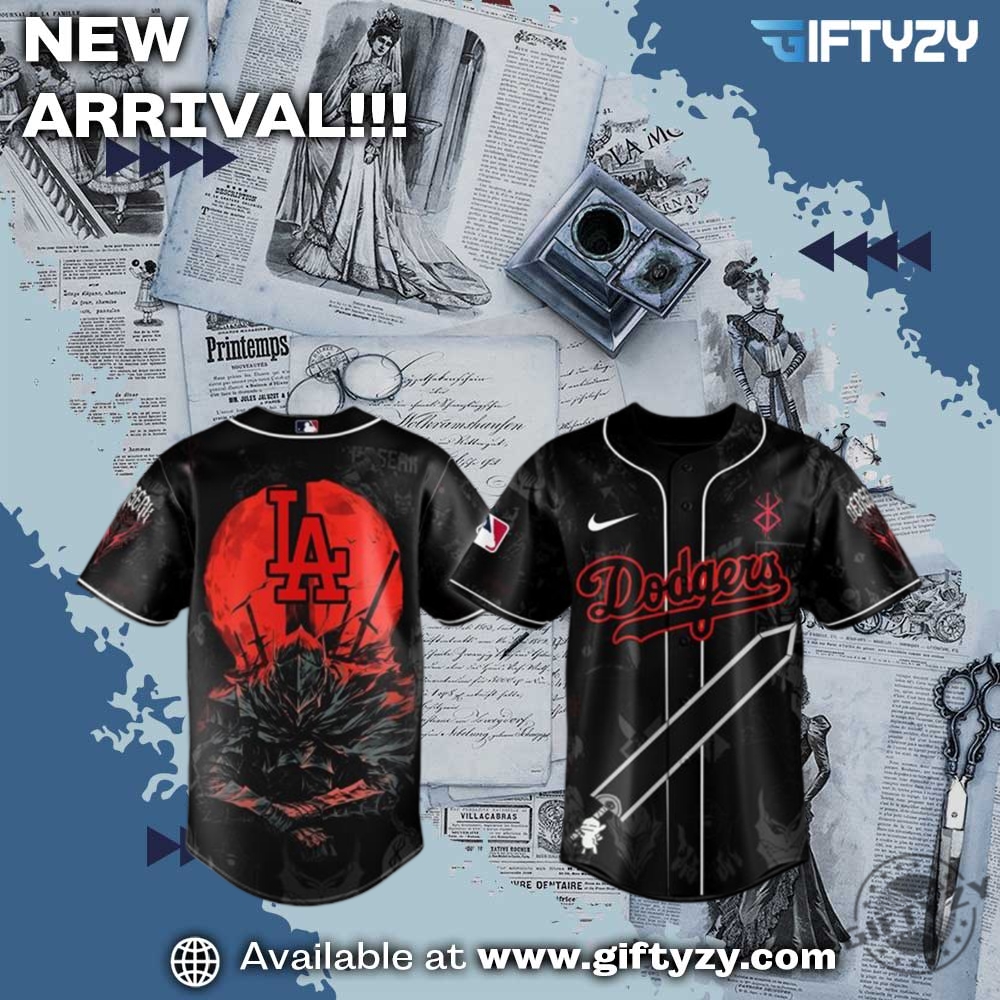 MLB Trendy Baseball Jersey 15 Mlb Los Angeles Dodgers Berserk 3D Baseball Jersey