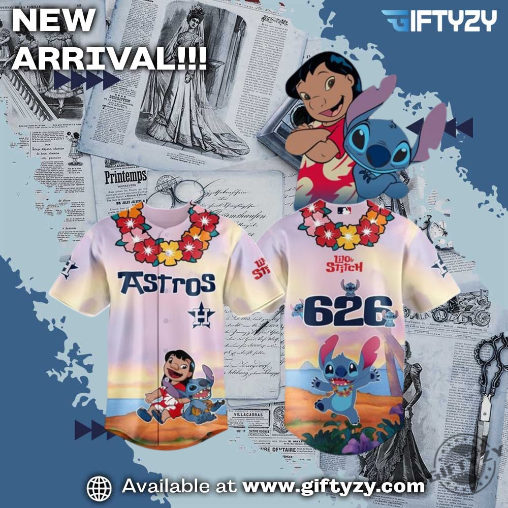 MLB Trendy Baseball Jersey 17 Mlb Houston Astros Lilo Stitch Movie 3D Jersey