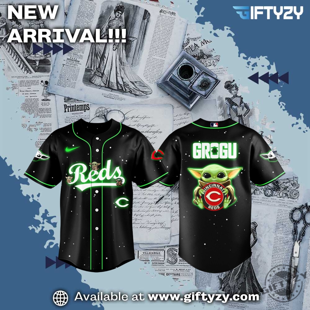 MLB Trendy Baseball Jersey 18 Mlb Cincinnati Reds Stars Wars Baby Yoda Night Grogu 3D Jersey