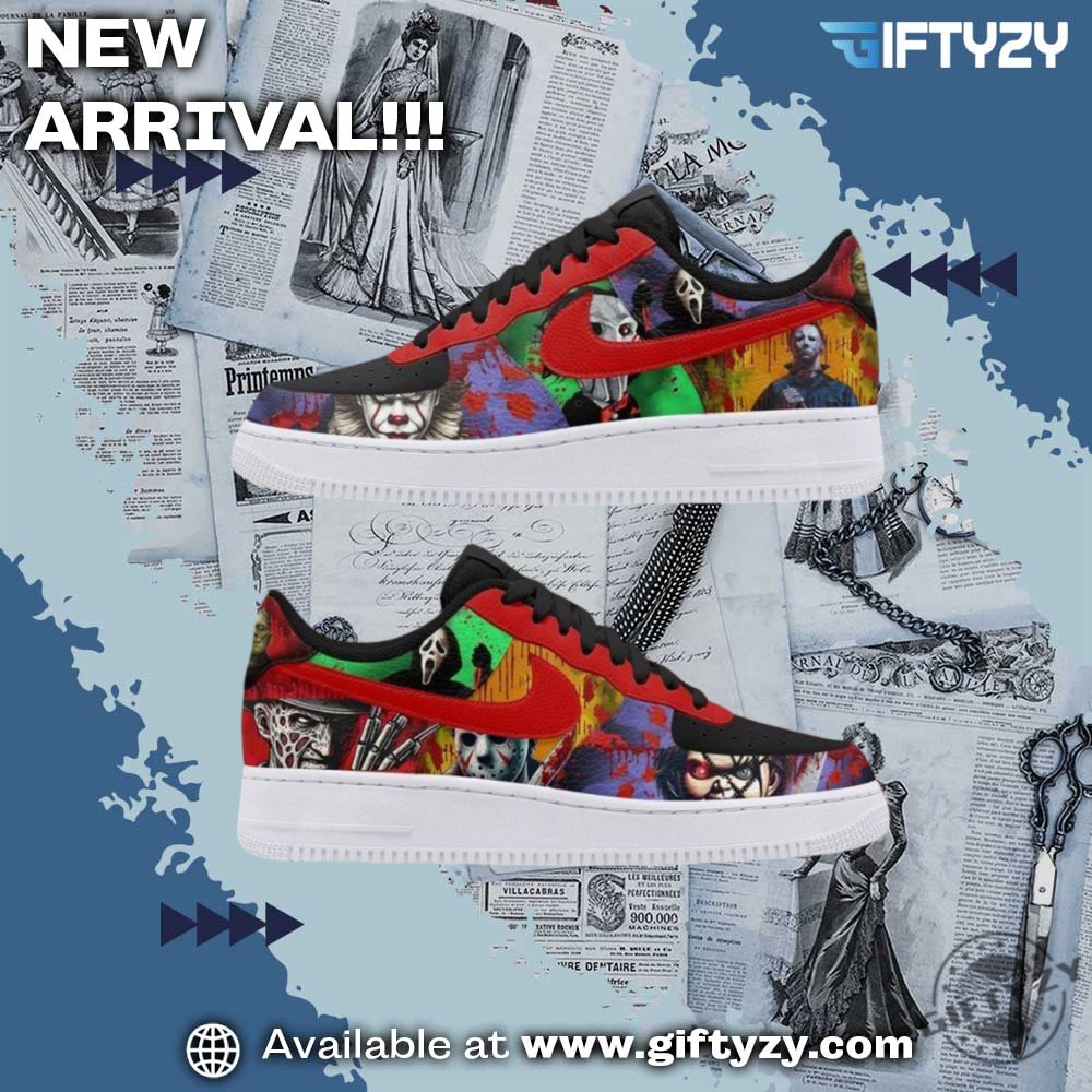 Custom Nike Air Force 1 Shoes 9 Characters Horror Movie Halloween Nike Air Force Shoes 1