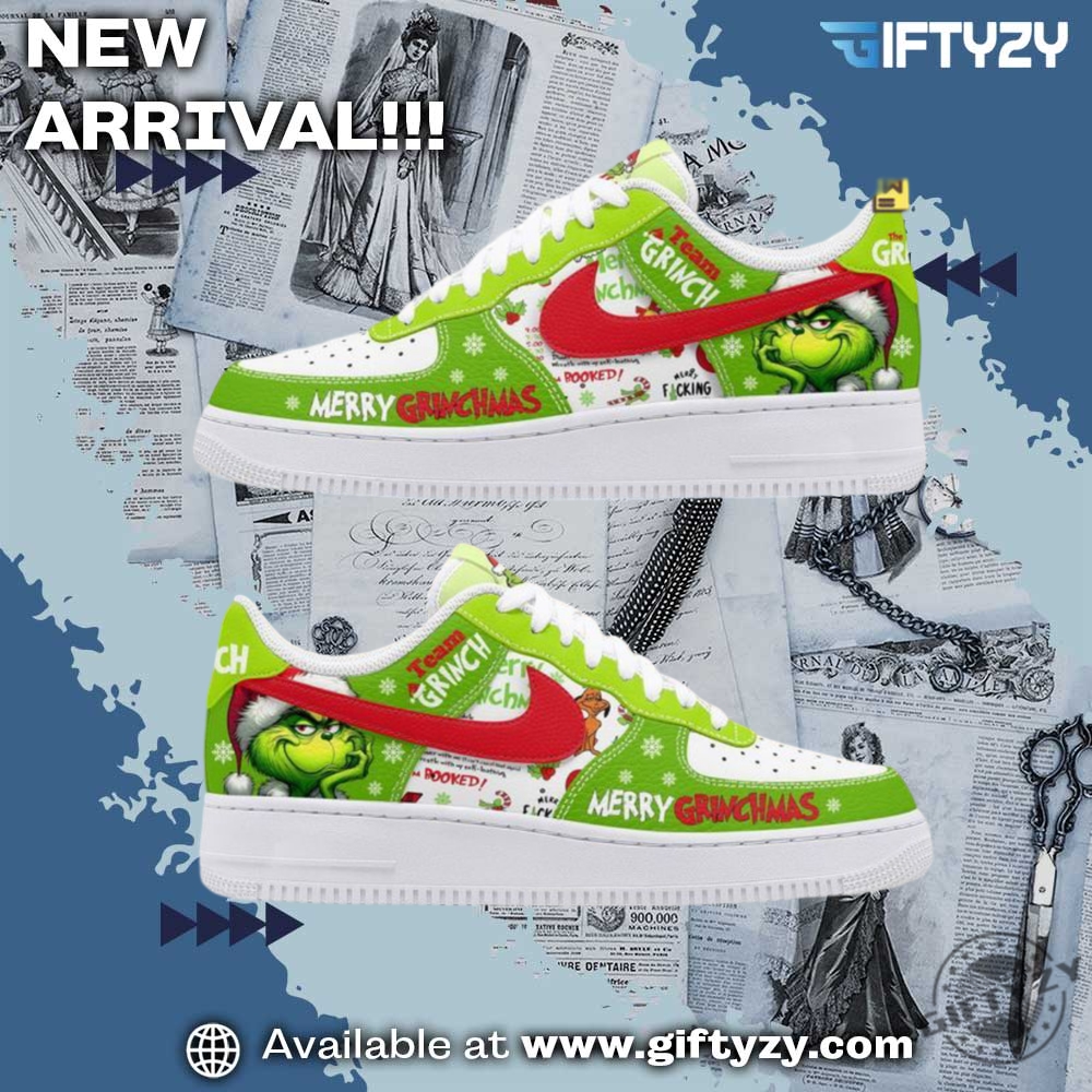 Custom Nike Air Force 1 Shoes 11 Grinch Merry Grinchmas Custom Air Force 1 Shoes