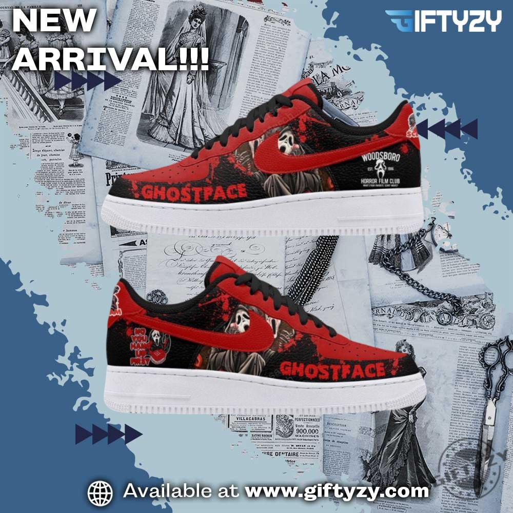 Custom Nike Air Force 1 Shoes 12 Ghostface Halloween Nike Air Force 1 Shoes