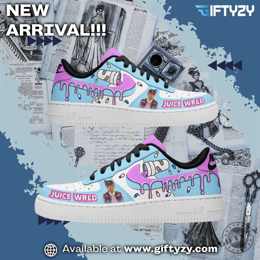 Custom Nike Air Force 1 Shoes 22 Juice Wrld Rapper Nike Air Force 1 Shoes