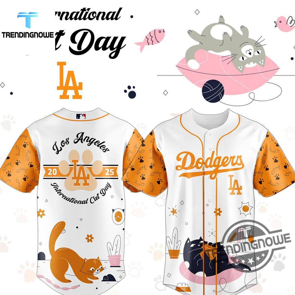 Los Angeles Dodgers International Cat Day 2025 Baseball Jersey trendingnowe 3