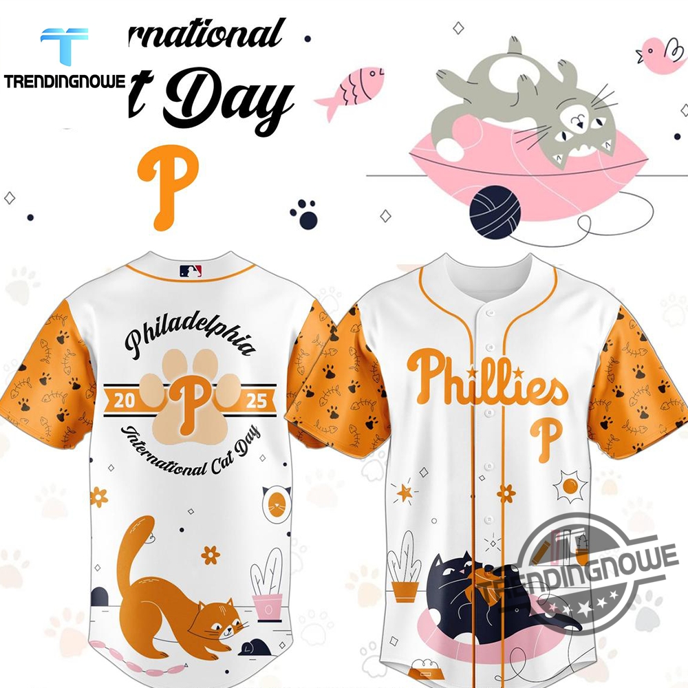 Philadelphia Phillies International Cat Day 2025 Baseball Jersey trendingnowe 1