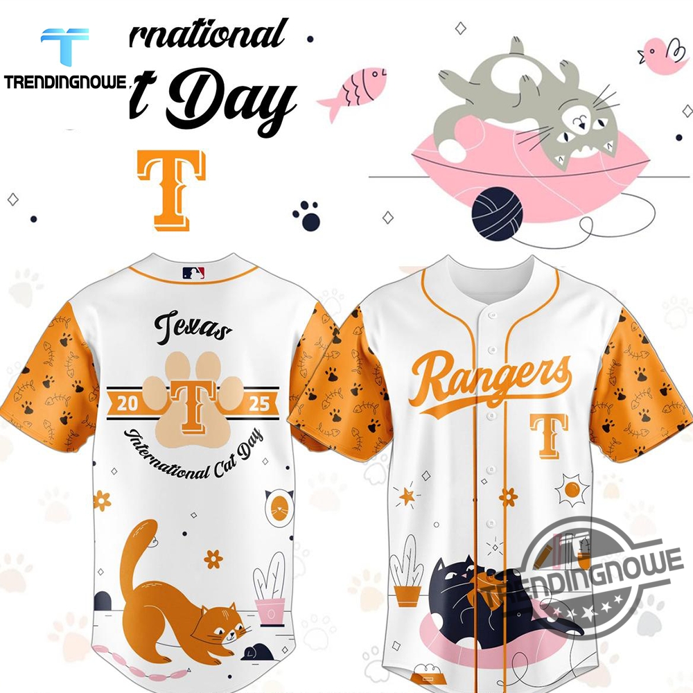 Texas Rangers International Cat Day 2025 Baseball Jersey trendingnowe 1