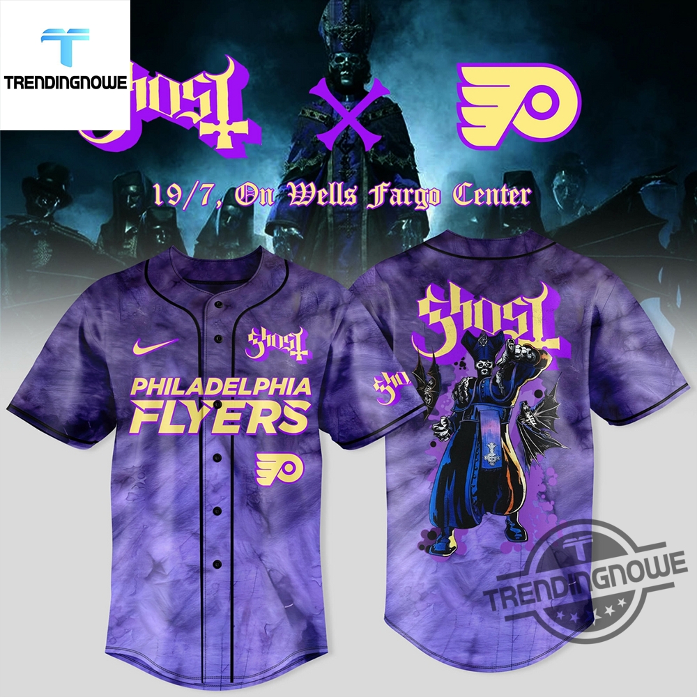 Philadelphia Flyers Ghost Band World Tour 2025 Baseball Jersey trendingnowe 1