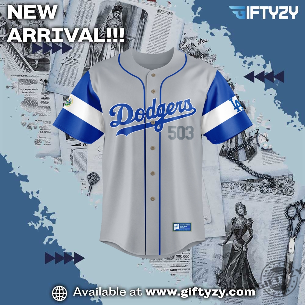 Mlb La Dodgers Salvadoran Heritage Night Baseball Jersey 4 MLB LA Dodgers Salvadoran Heritage Night Baseball Jersey