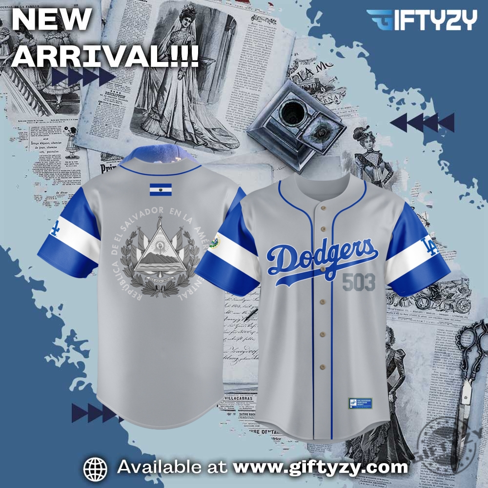 Mlb La Dodgers Salvadoran Heritage Night Baseball Jersey 5 MLB LA Dodgers Salvadoran Heritage Night Baseball Jersey