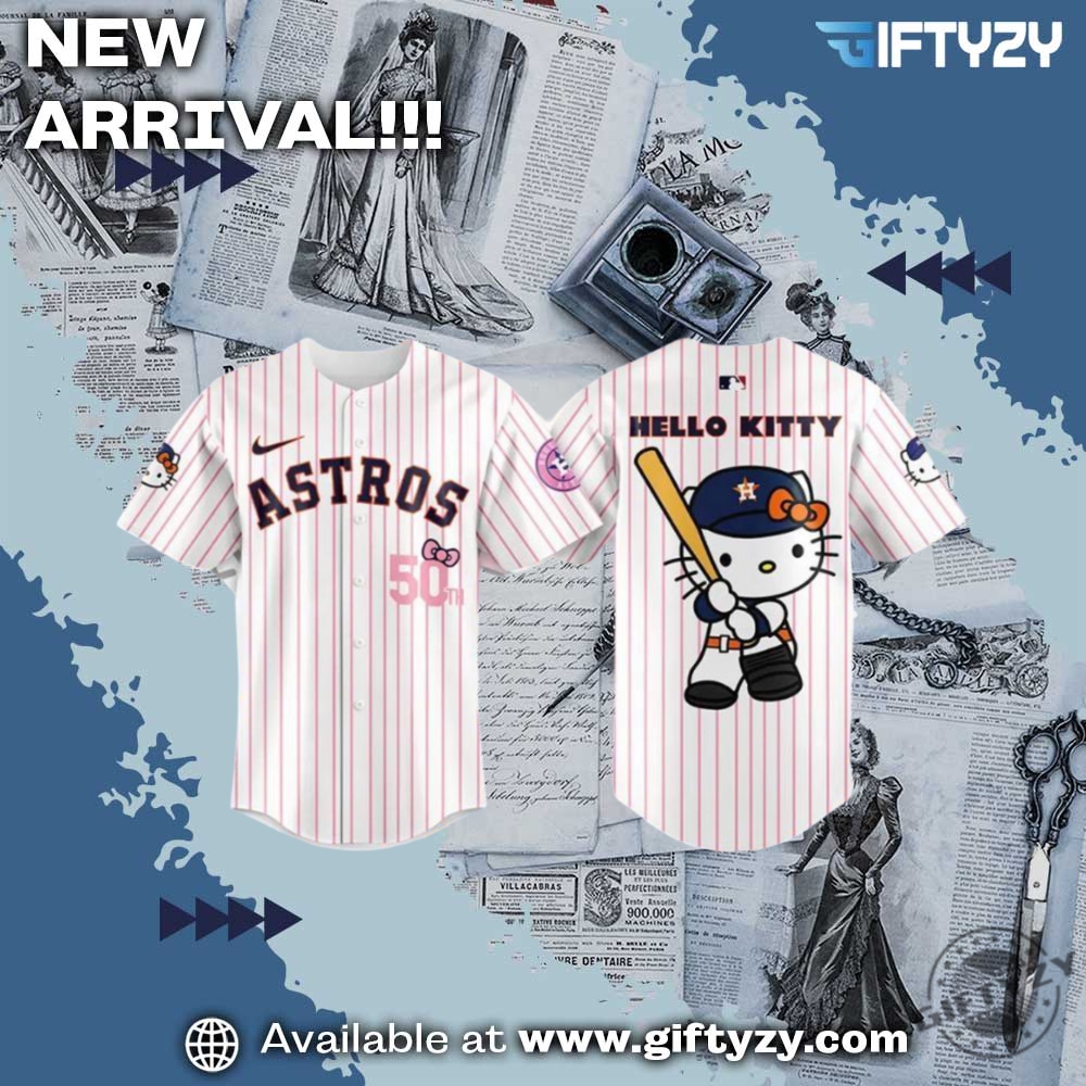 Trending Now! 3D Baseball Jersey 4 Mlb Hello Kitty Astros 50Th Baseball Jersey