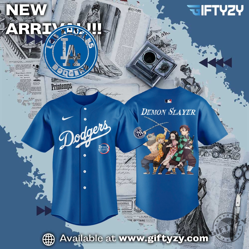 Trending Now! 3D Baseball Jersey 12 Mlb La Dodgers Demon Slayers 3D Baseball Jersey