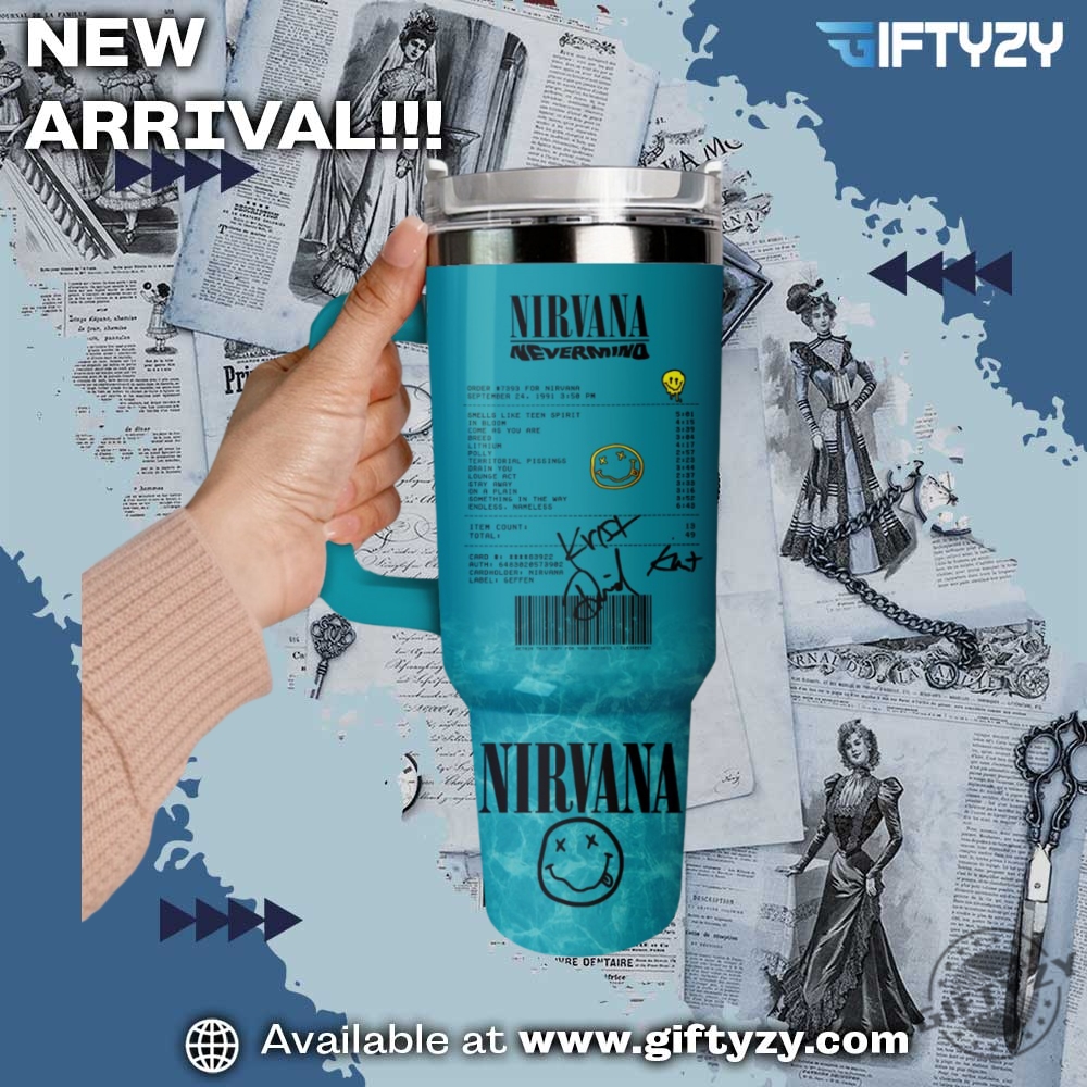 Music Nirvana Band Stanley Cup Tumbler With Handle 3 Music Nirvana Band Stanley Cup Tumbler With Handle