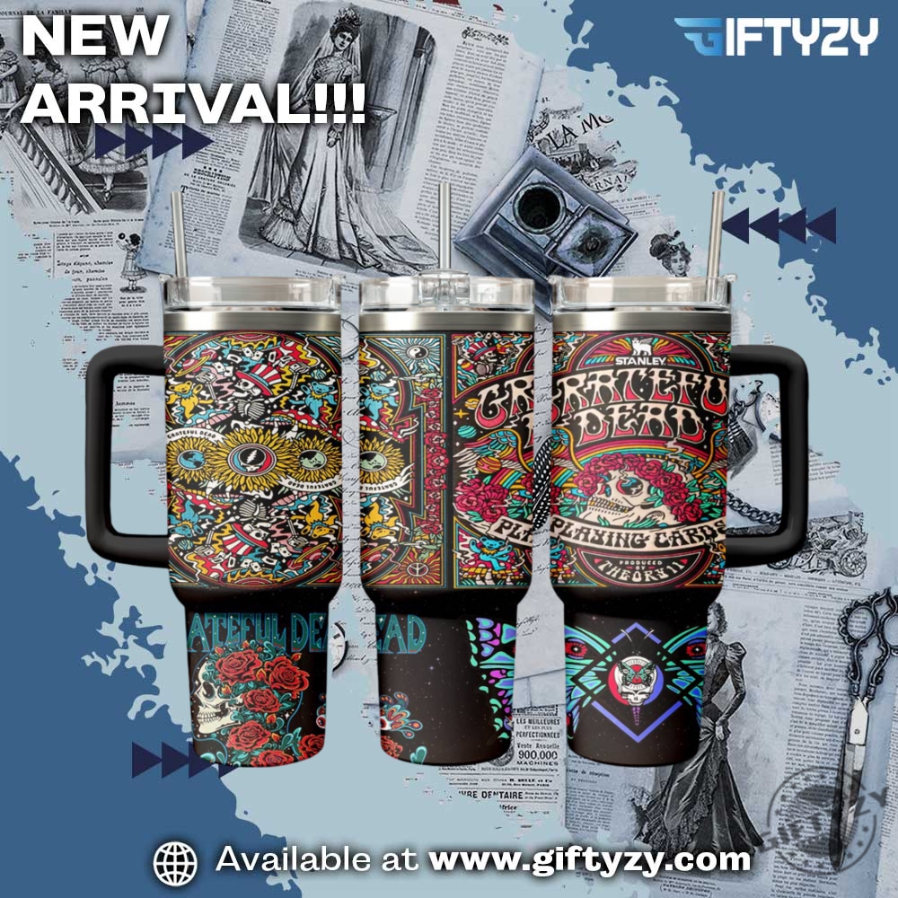 Trending Now! 3D Music StanleyTumbler With Handle 7 Music Grateful Dead Stanley Cup Tumbler With Handle