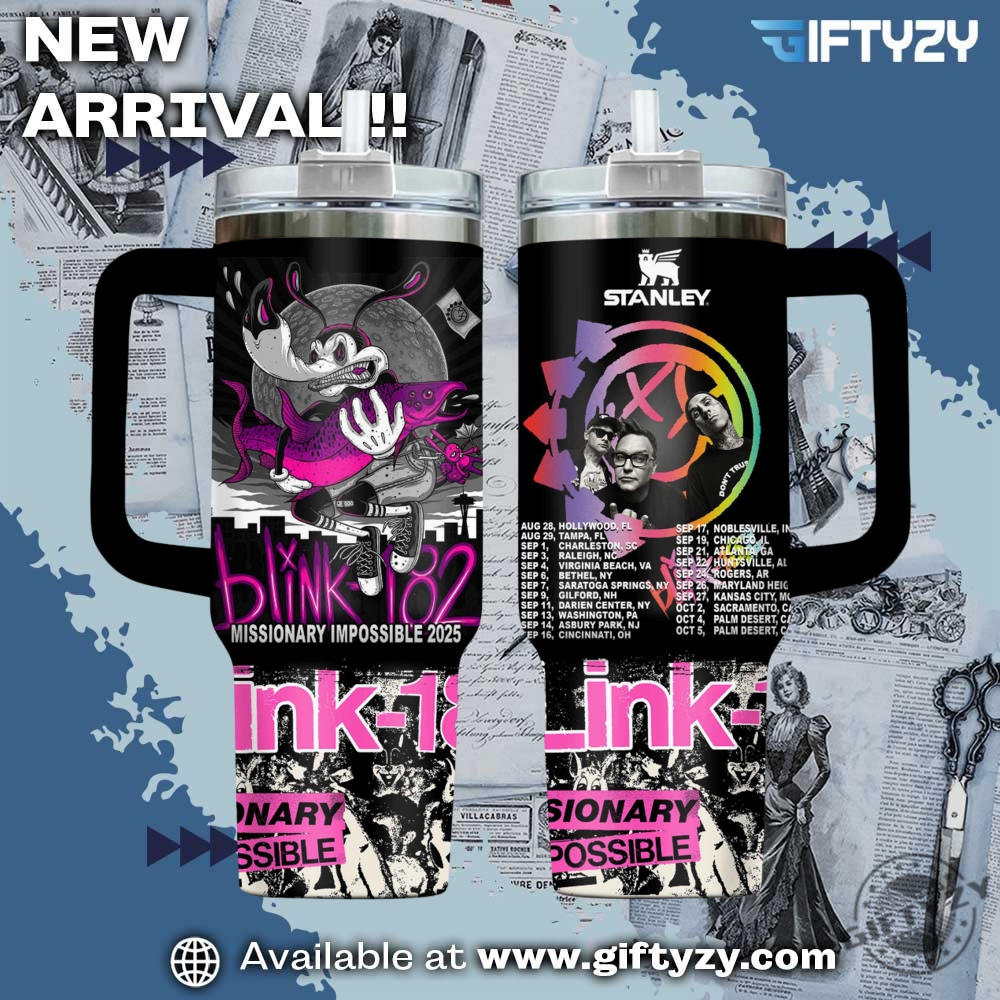 Music Blink182 Stanley Cup Tumbler With Handle 5 Music Blink-182 Stanley Cup Tumbler With Handle