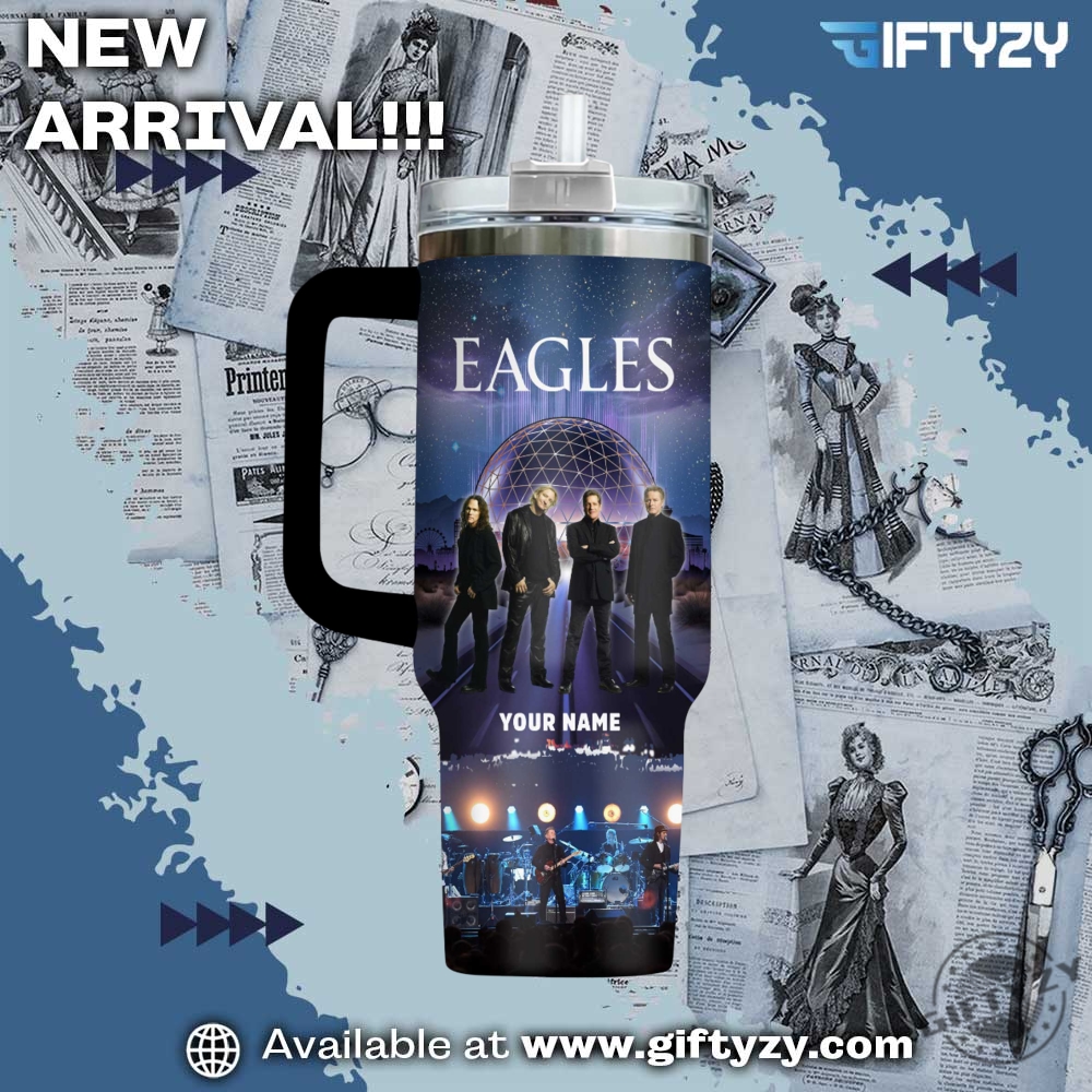 Trending Now! 3D Music StanleyTumbler With Handle 13 Eagles Band Music Custom Name Stanley Cup Tumbler With Handle