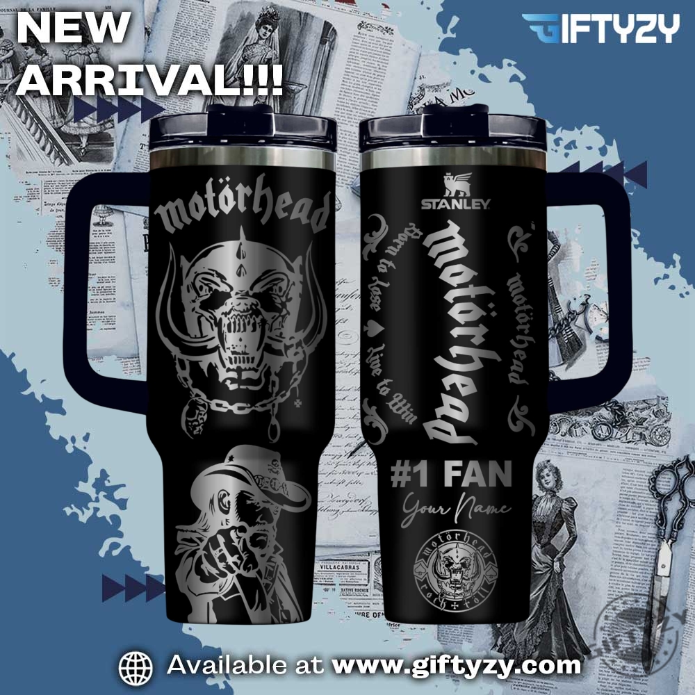 Trending Now! 3D Music StanleyTumbler With Handle 17 Motörhead Music Custom Name Stanley Cup Tumbler With Handle