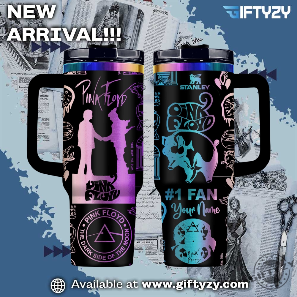 Trending Now! 3D Music StanleyTumbler With Handle 18 Pink Floyd Music Custom Name Stanley Cup Tumbler With Handle