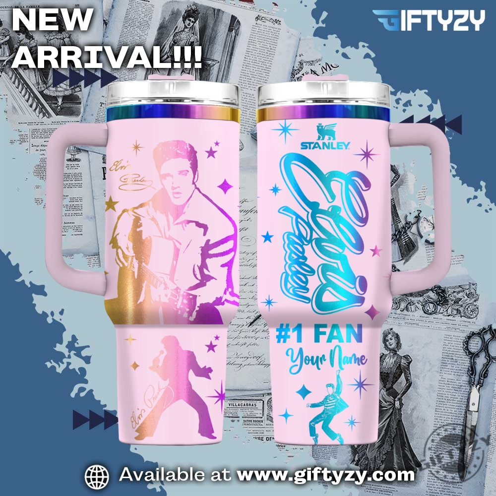 Trending Now! 3D Music StanleyTumbler With Handle 21 Elvis Presley Legend Music Custom Name Stanley Cup Tumbler With Handle