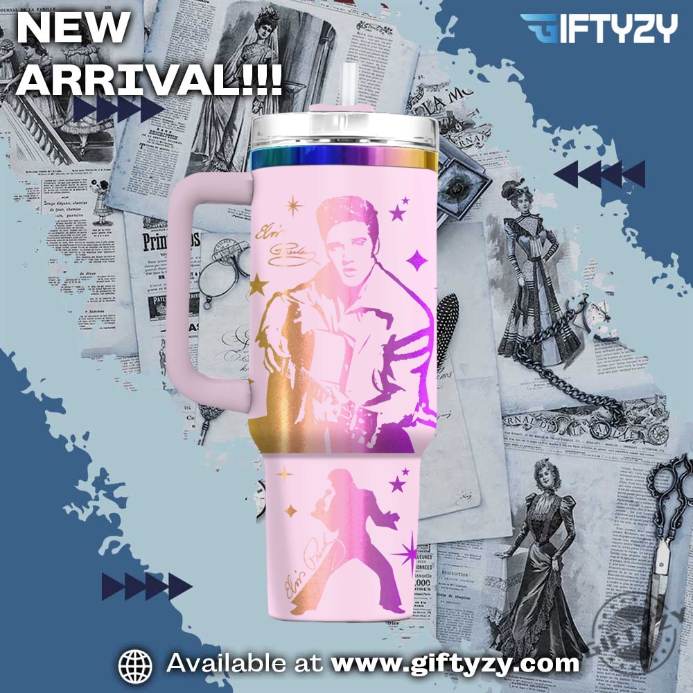 Elvis Presley Legend Music Custom Name Stanley Cup Tumbler With Handle 5 Elvis Presley Legend Music Custom Name Stanley Cup Tumbler With Handle