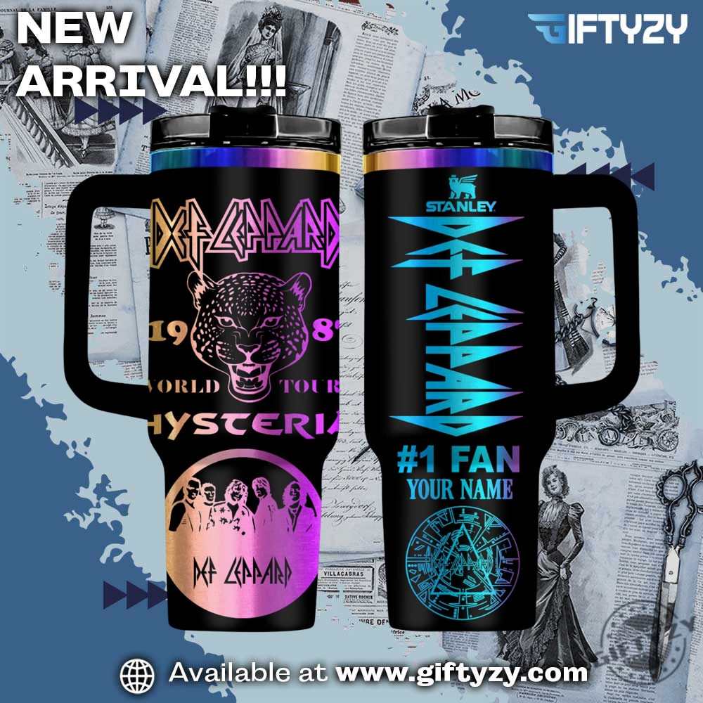 Trending Now! 3D Music StanleyTumbler With Handle 22 Def Leppard Music Custom Name Stanley Cup Tumbler With Handle