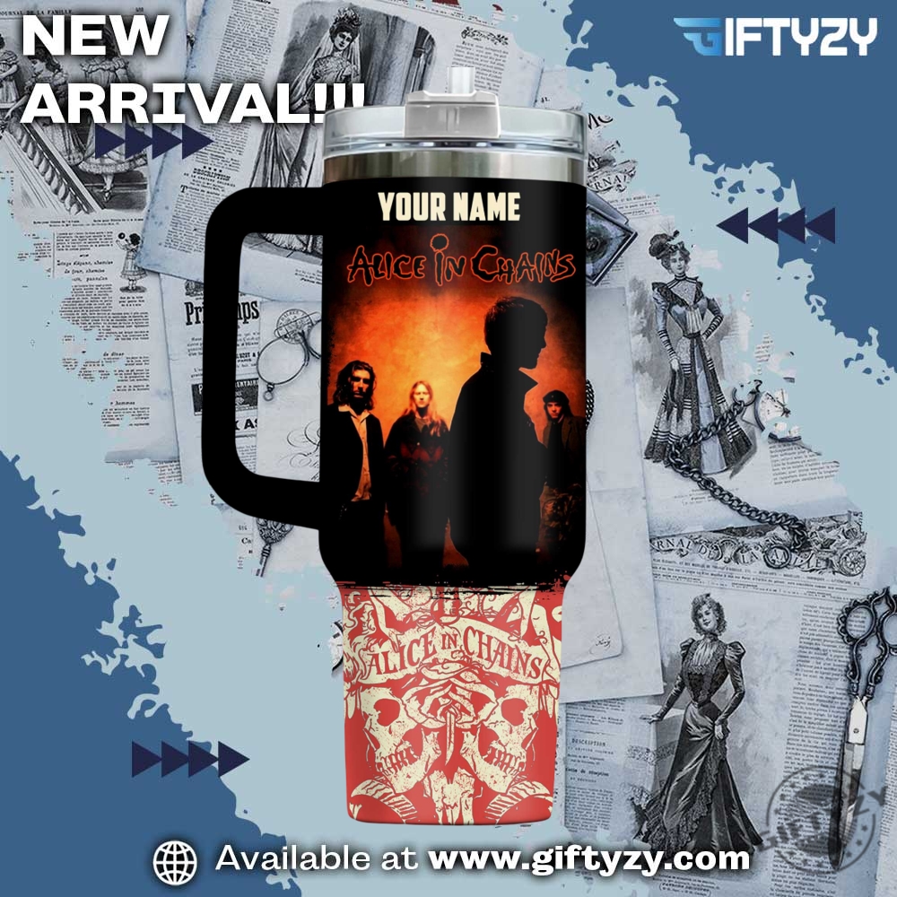 Trending Now! 3D Music StanleyTumbler With Handle 24 Alice In Chains Music Custom Name Stanley Cup Tumbler With Handle