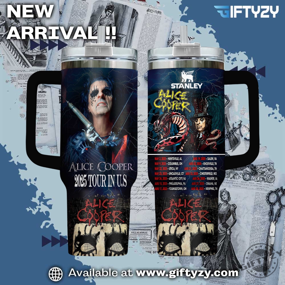 Trending Now! 3D Music StanleyTumbler With Handle 26 Alice Cooper Music Stanley Cup Tumbler With Handle