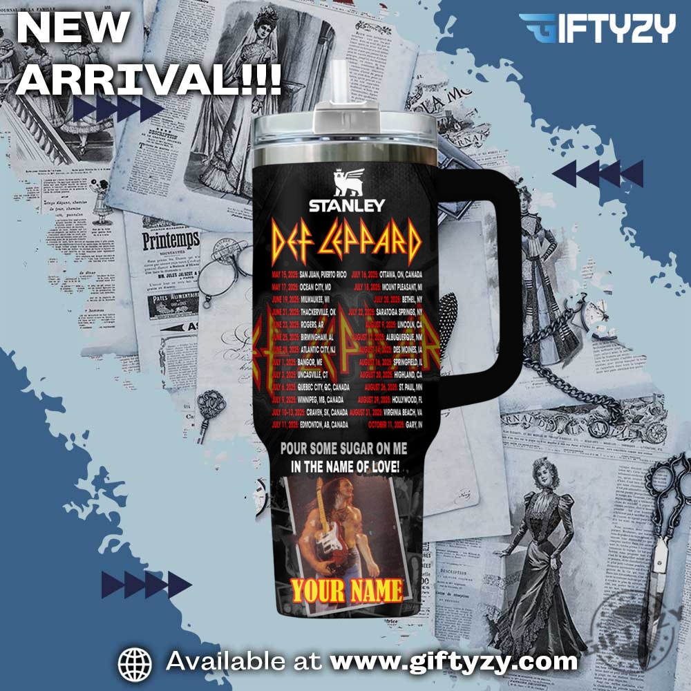 Def Leppard Band Music Custom Name Music Stanley Cup Tumbler With Handle 4 Def Leppard Band Music Custom Name Music Stanley Cup Tumbler With Handle