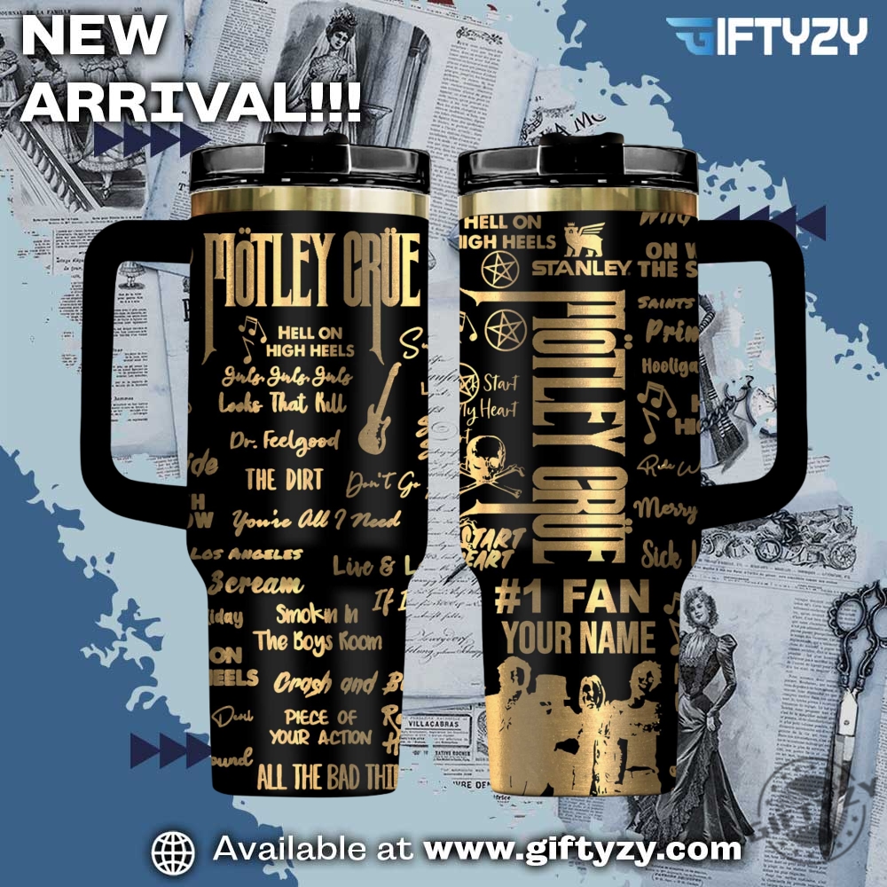 Trending Now! 3D Music StanleyTumbler With Handle 28 Mötley Crüe Music Custom Name Stanley Cup Tumbler With Handle