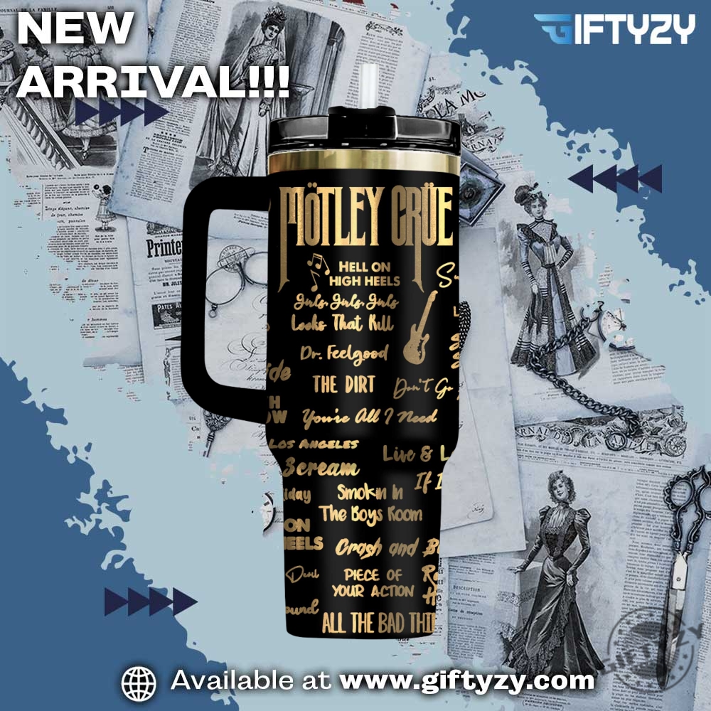 Mötley Crüe Music Custom Name Stanley Cup Tumbler With Handle 5 Mötley Crüe Music Custom Name Stanley Cup Tumbler With Handle