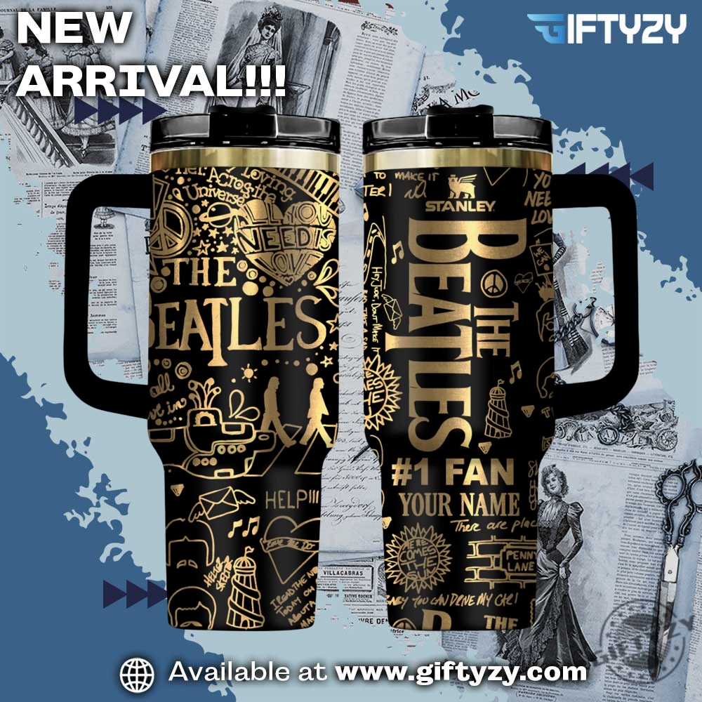 Trending Now! 3D Music StanleyTumbler With Handle 29 The Beatles Legend Music Custom Name Stanley Cup Tumbler With Handle
