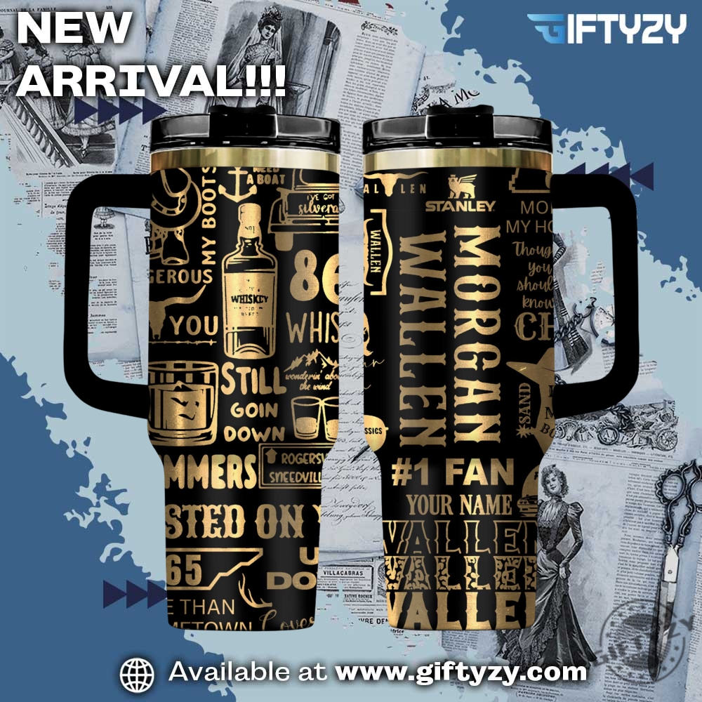 Trending Now! 3D Music StanleyTumbler With Handle 30 Morgan Wallen Custom Name Stanley Cup Tumbler