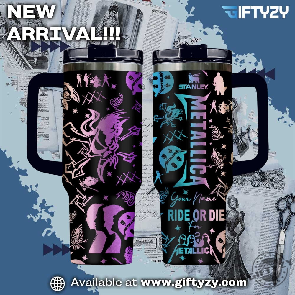 Trending Now! 3D Music StanleyTumbler With Handle 31 Metallica Band Music Custom Name Stanley Cup Tumbler