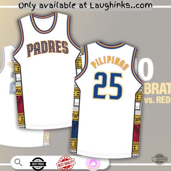 sd padres filipino heritage celebration basketball jersey shirt presented by mostra coffee on september 8 vs reds laughinks 1