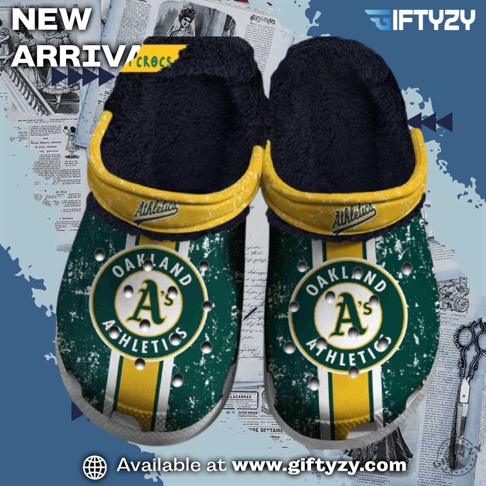 MLB Baseball Club Team Crocs Shoes 12 Mlb Baseball Oakland Athletics Comfortable Fur Lined Crocs Shoes