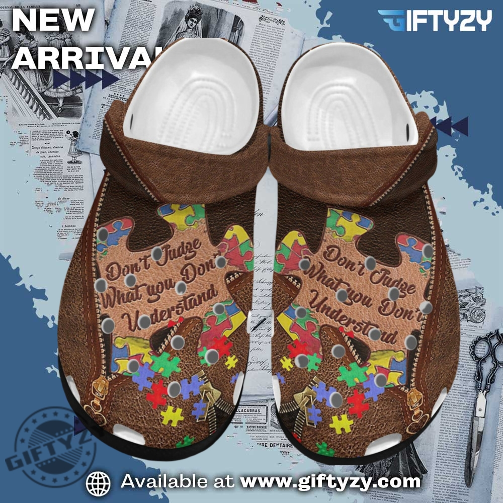 Trendy 3D Crocs Shoes 6 Autism Sympathy Rubber Crocs Shoes