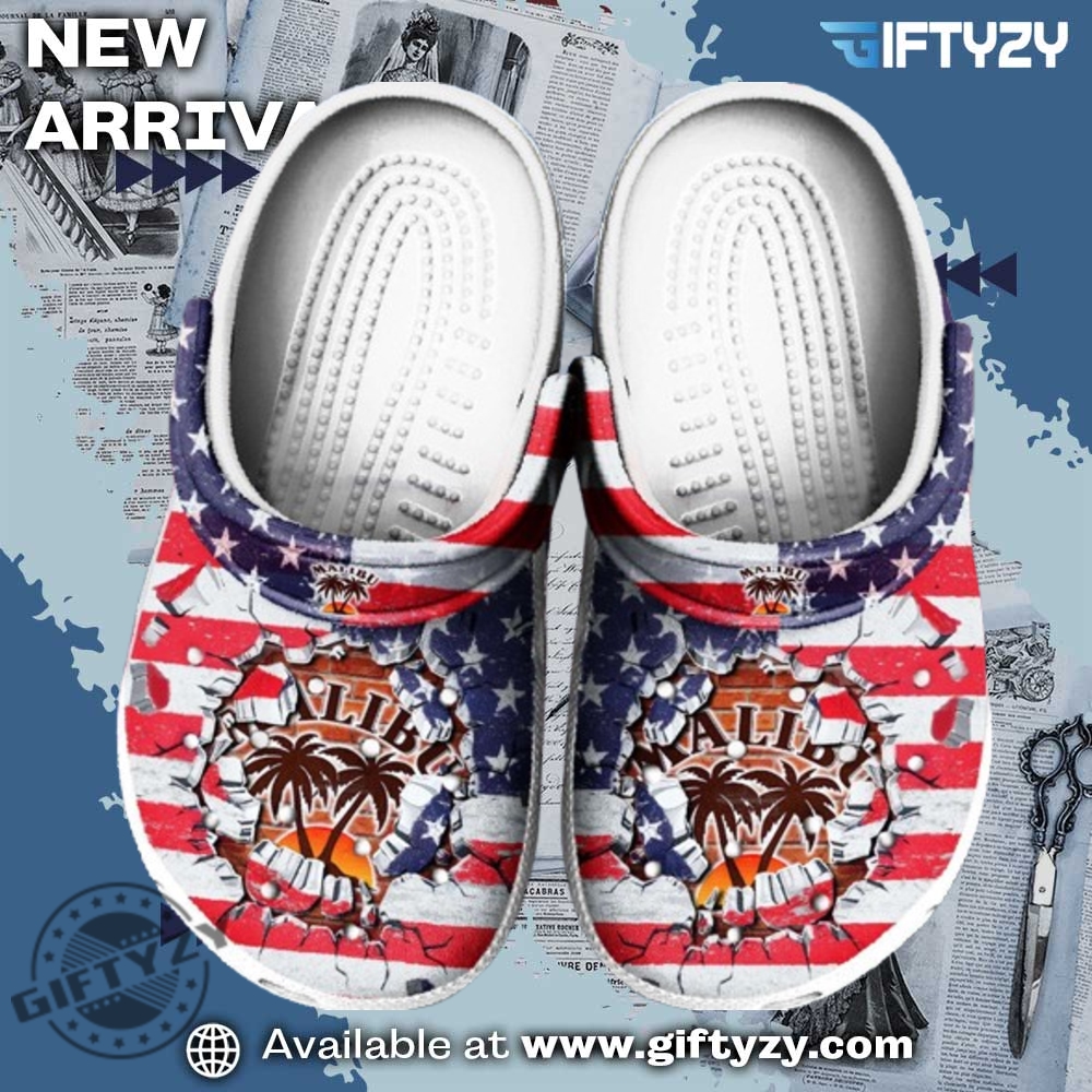 Trendy 3D Crocs Shoes 7 Malibu American Flag Rubber Crocs Shoes
