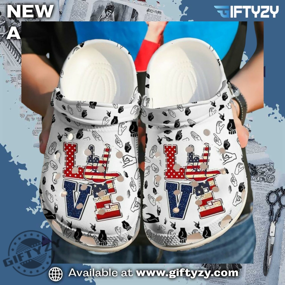 Sign Language I Love You America 102 Crocs Shoes 3 Sign Language I Love You America 102 Crocs Shoes