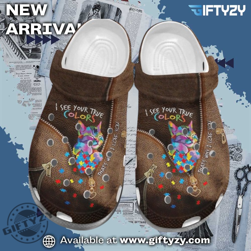Trendy 3D Crocs Shoes 17 Autism True Colors Rubber Crocs Shoes