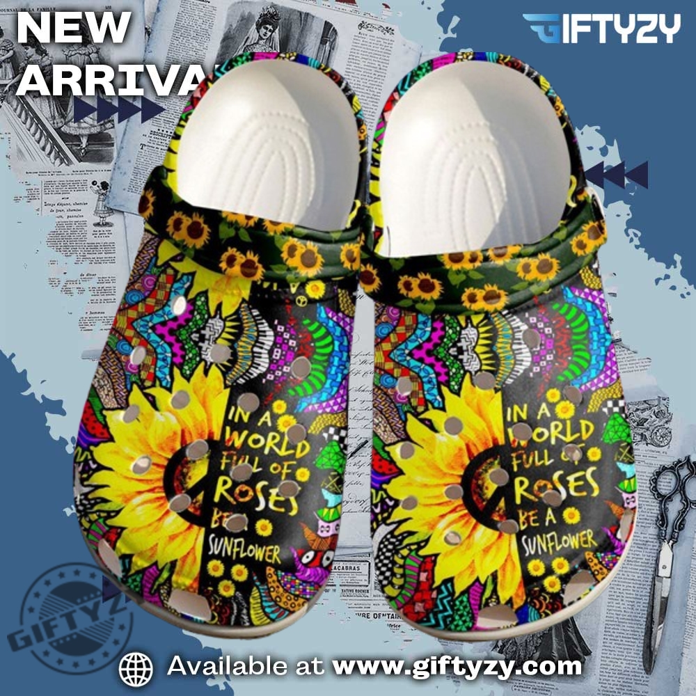 Trendy 3D Crocs Shoes 20 Be A Sunflower Hippie Crocs Shoes