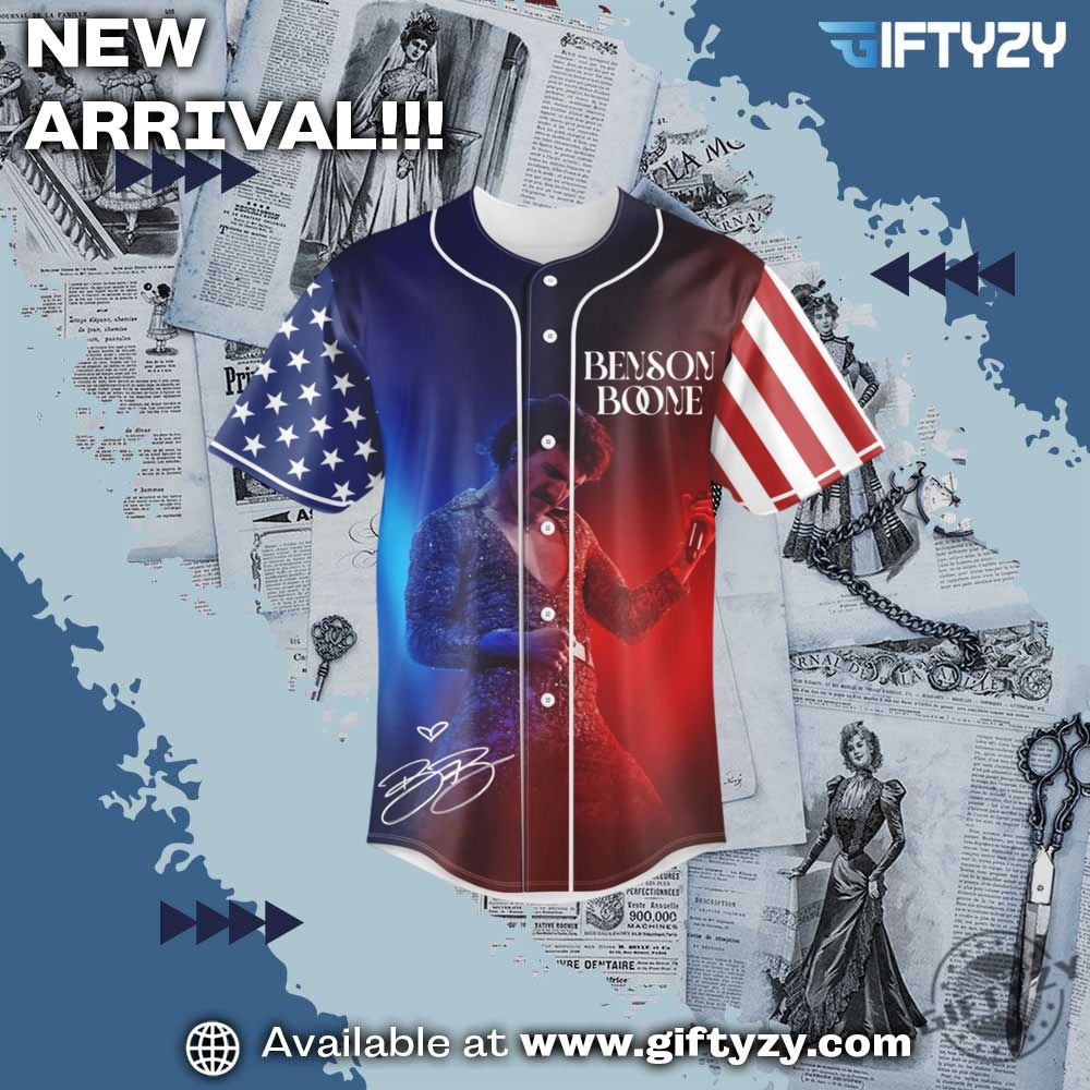 3D Baseball Jerseys Trending Now 4 Benson Boone American Heart Tour 3D Baseball Jersey