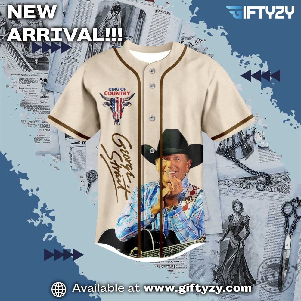 George Strait King Of Country Music 3D Baseball Jersey 5 George Strait King Of Country Music 3D Baseball Jersey