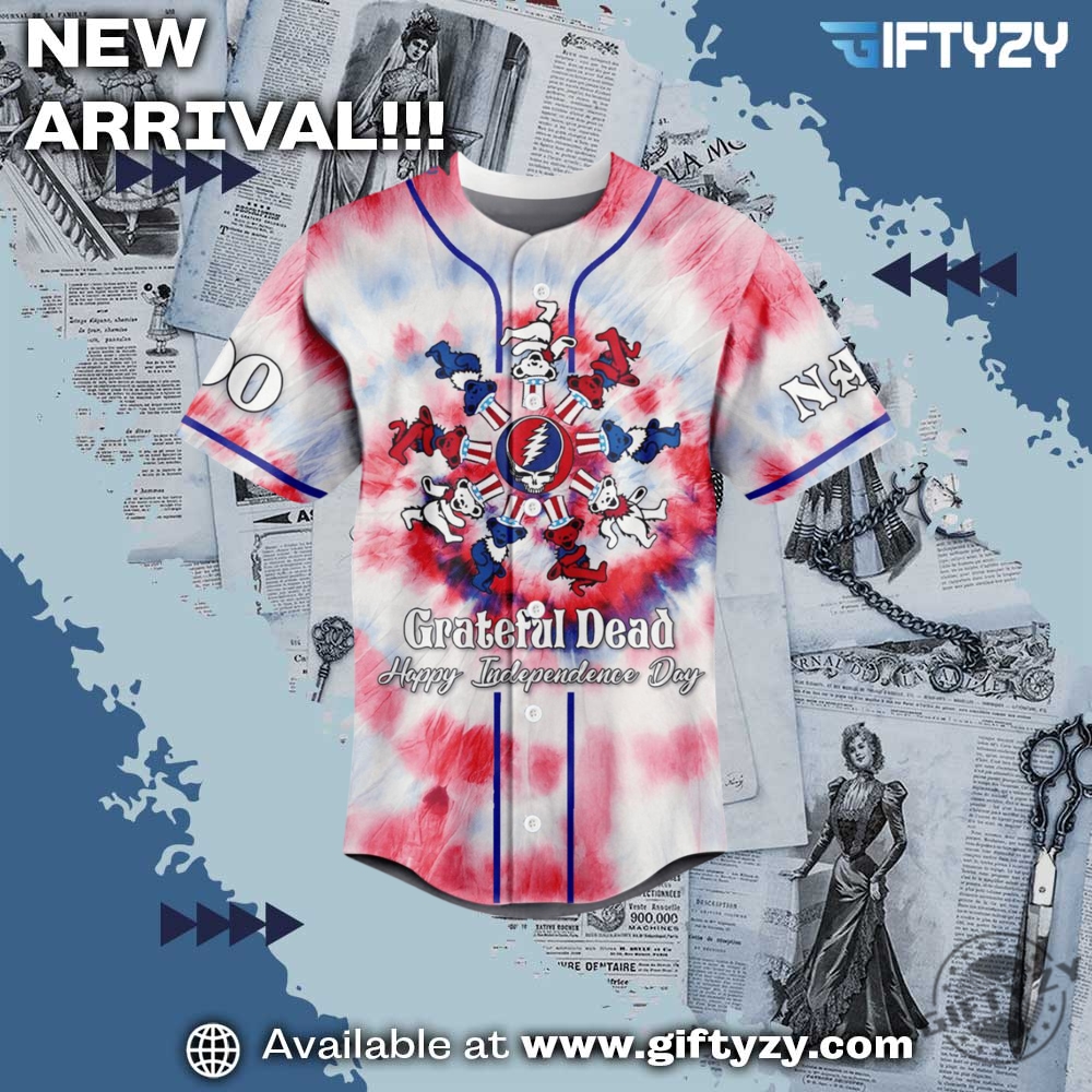 Grateful Dead Music Happy Independence Day 3D Personalized Baseball Jersey 4 Grateful Dead Music Happy Independence Day 3D Personalized Baseball Jersey